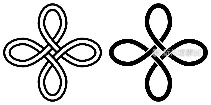 Symbol of happiness talisman amulet Celtic knot vector symbol of attracting good luck and wealth money, love, health, happiness and goodness